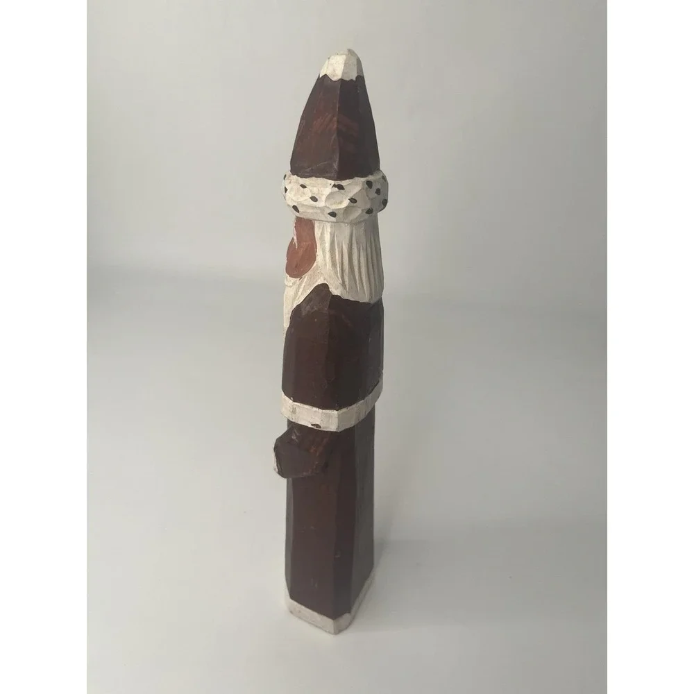 Vintage 1990's Wood Santa 11.5